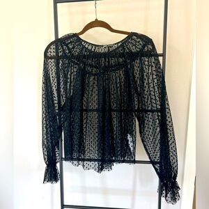 Zara Black Mesh Top